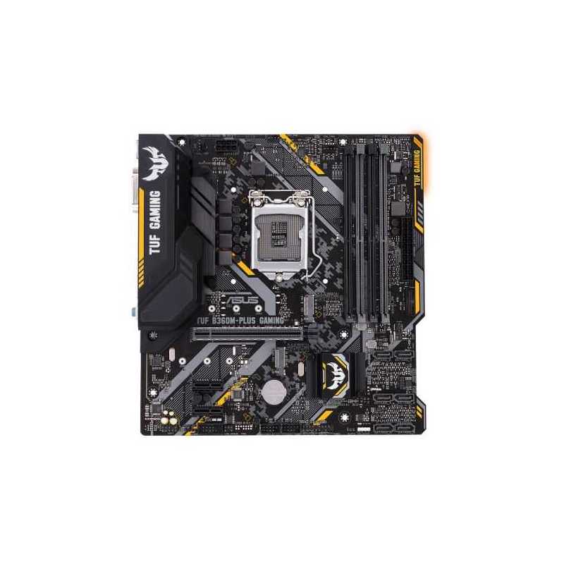 Asus TUF B360M-PLUS GAMING, Intel B360, 1151, Micro ATX, DDR4, DVI, HDMI, RGB Lighting, Dual M.2