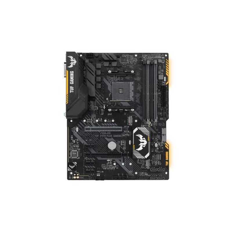 Asus TUF X470-PLUS GAMING, AMD X470, AM4, ATX, DDR4, DVI, HDMI, XFire, Dual M.2, RGB Lighting