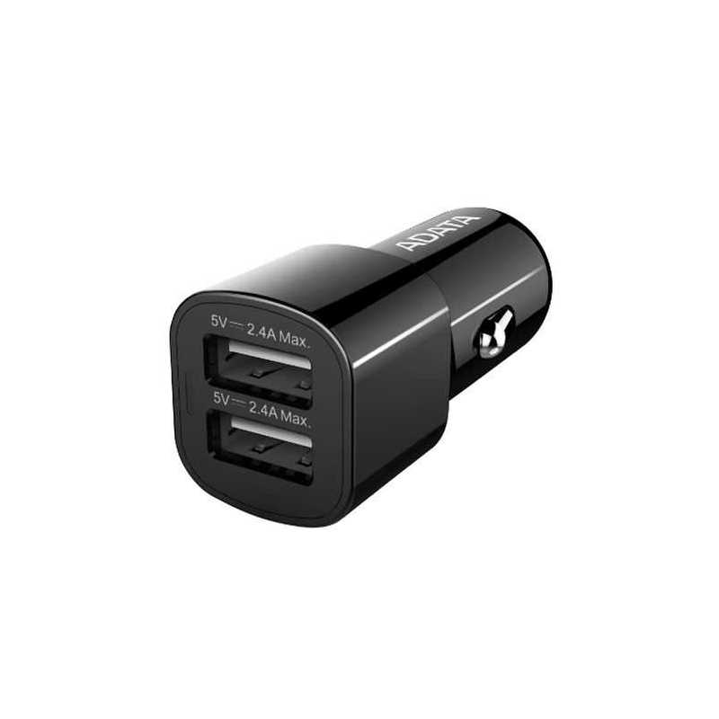 ADATA (CV0172) 17W Dual USB Compact Car Adapter, 2 x USB-A Ports, 2.4A, 12V/24V Devices
