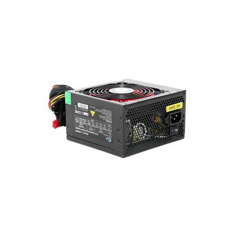Ace 650W PSU, ATX 12V, Active PFC, 4 x SATA, PCIe, 120mm Silent Red Fan, Black Casing