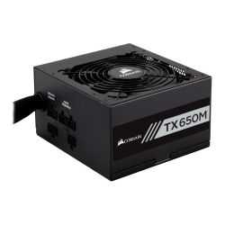 Corsair 650W Enthusiast TX-M Series TX650M PSU, Rifle Bearing Fan, Semi-Modular, 80+ Gold	
