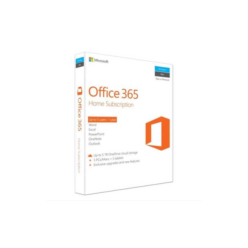 Microsoft Office 365 Home, 15 Licences (5 PCs, 5 Tablets, 5 Phones), 1 Year Subscription, 32 & 64 bit