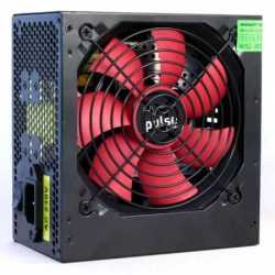 Pulse 650W PSU, ATX 12V, Active PFC, 4 x SATA, PCIe, 120mm Silent Red Fan, Black Casing