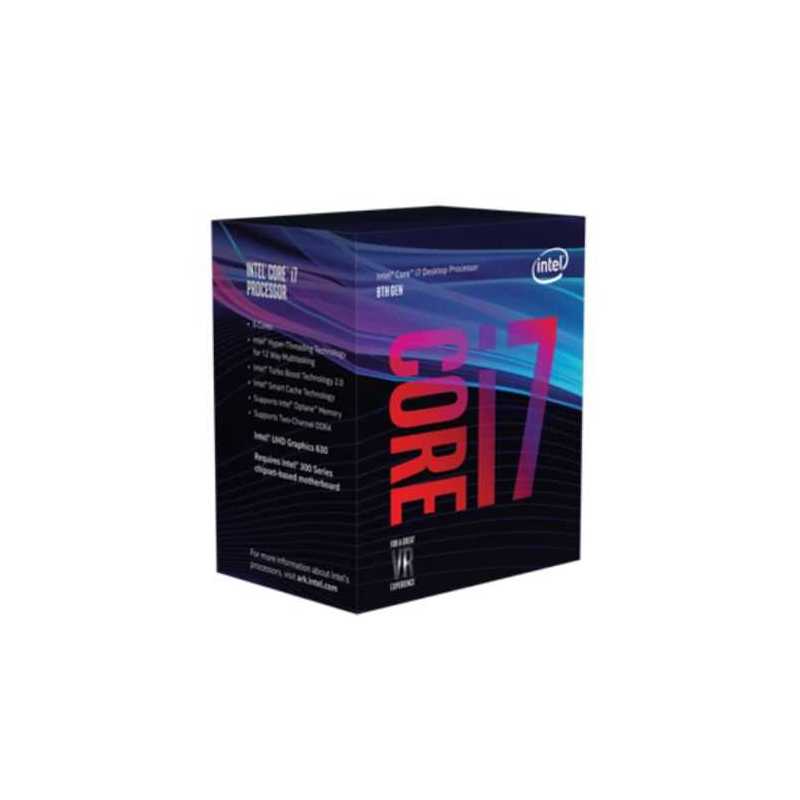 Intel Core I7-8700 CPU, 1151, 3.2 GHz (4.6 Turbo), 6-Core, 65W, 14nm, 12MB Cache, UHD GFX, 8 GT/s, Coffee Lake