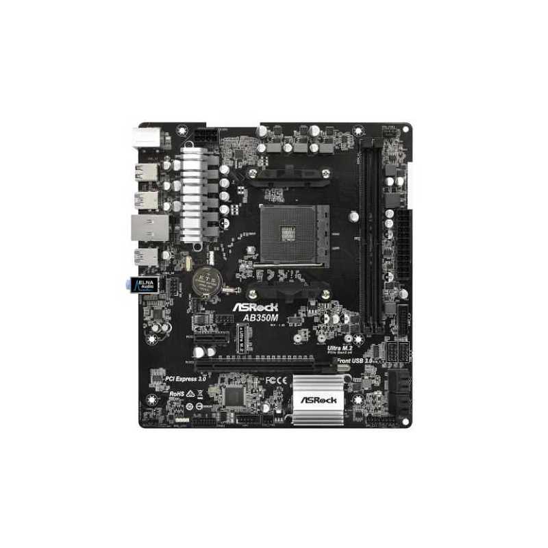 Asrock AB350M, AMD B350, AM4, Micro ATX, 2 DDR4, Ultra M.2, RAID