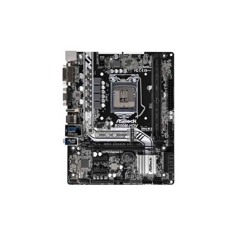 Asrock B250M-HDV, Intel B250, 1151, Micro ATX, DDR4, VGA, DVI, HDMI