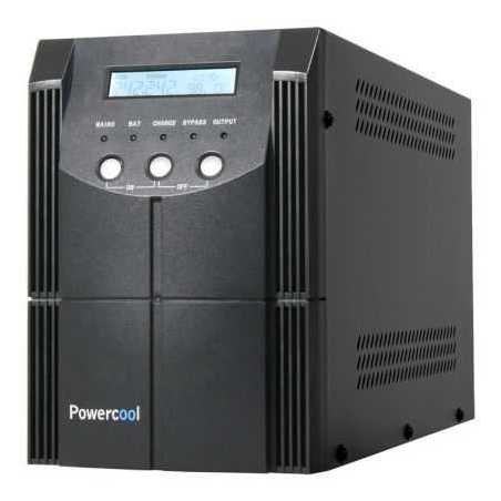 Powercool 2000VA Smart UPS, 1200W, LCD Display, 2 x UK Plug, 2 x RJ45, 4 x IEC, USB