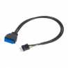 Akasa USB 3.0 to USB 2.0 Adapter Cable, USB 3.0 19-pin male to USB 2.0 internal 9-pin, 30cm