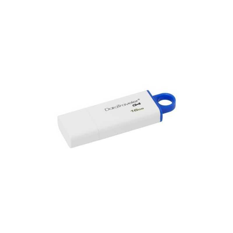 Kingston 16GB USB 3.0 Memory Pen, DataTraveler G4, White/Blue, Lid