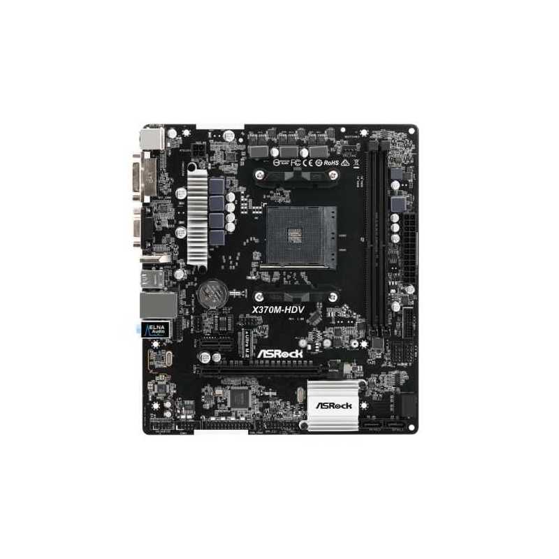 Asrock X370M-HDV, AMD X370, AM4, Micro ATX, 2 DDR4, VGA, DVI, HDMI, M.2