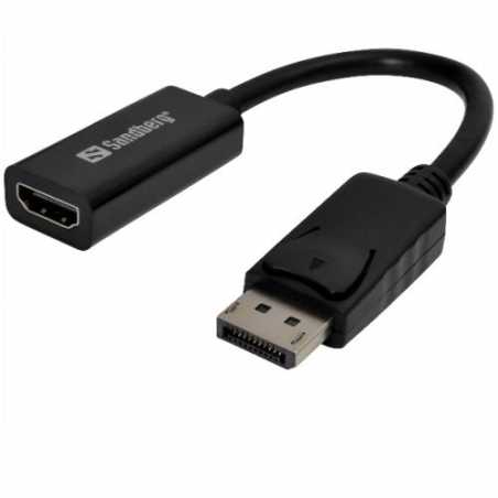 Sandberg DisplayPort Male to HDMI Female Converter Cable, 20cm, 4K, 5 Year Warranty