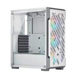 Corsair iCUE 220T RGB Airflow Gaming Case with Window, ATX, No PSU, 3 x 12cm Fans, USB 3.0, White