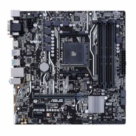 Asus PRIME B350M-A, AMD B350, AM4, Micro ATX, 4 DDR4, VGA, DVI, HDMI, LED Lighting