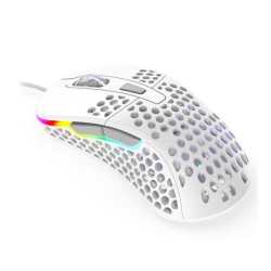 Xtrfy M4 Wired Optical Gaming Mouse, USB, 16000 DPI, Omron Switches, 6 Buttons, Adjustable RGB, White