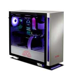 ADATA XPG Invader RGB Gaming Case with Tempered Glass Window, ARGB Downlight & Controller, Magnetic Design, White