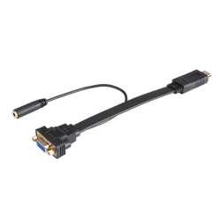 Akasa HDMI Male to VGA Female Converter with Audio Cable, 20cm