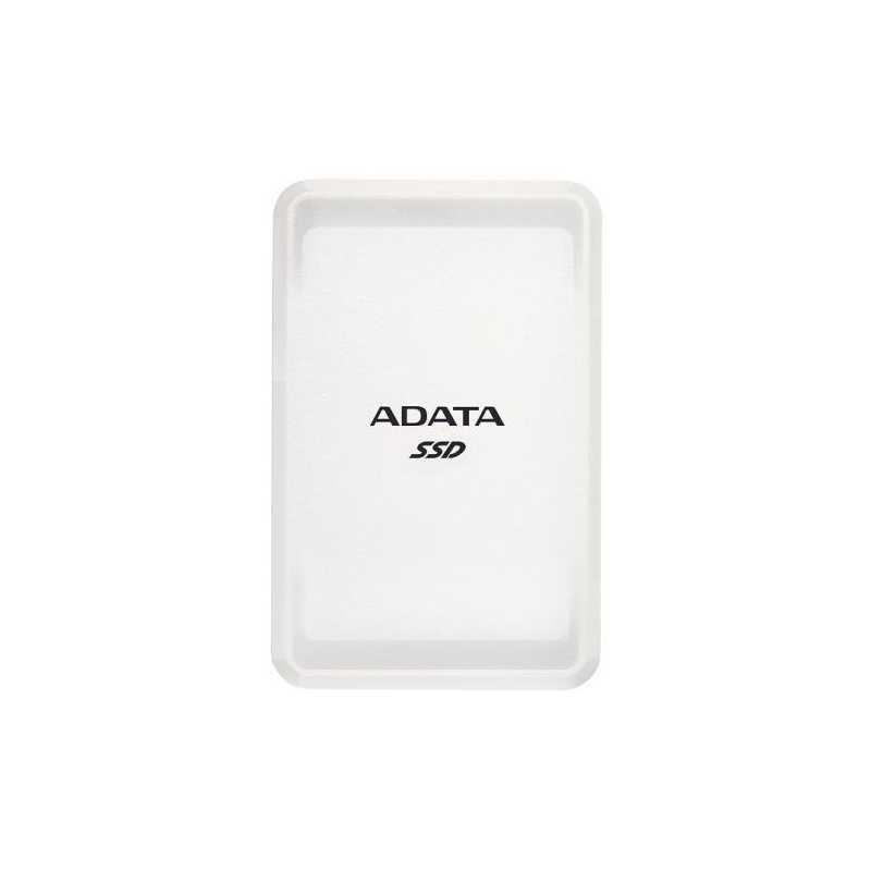 ADATA SC685 250GB External SSD, USB-C (USB-A Adapter), 3D NAND, Windows/Mac/Android Compatible, White