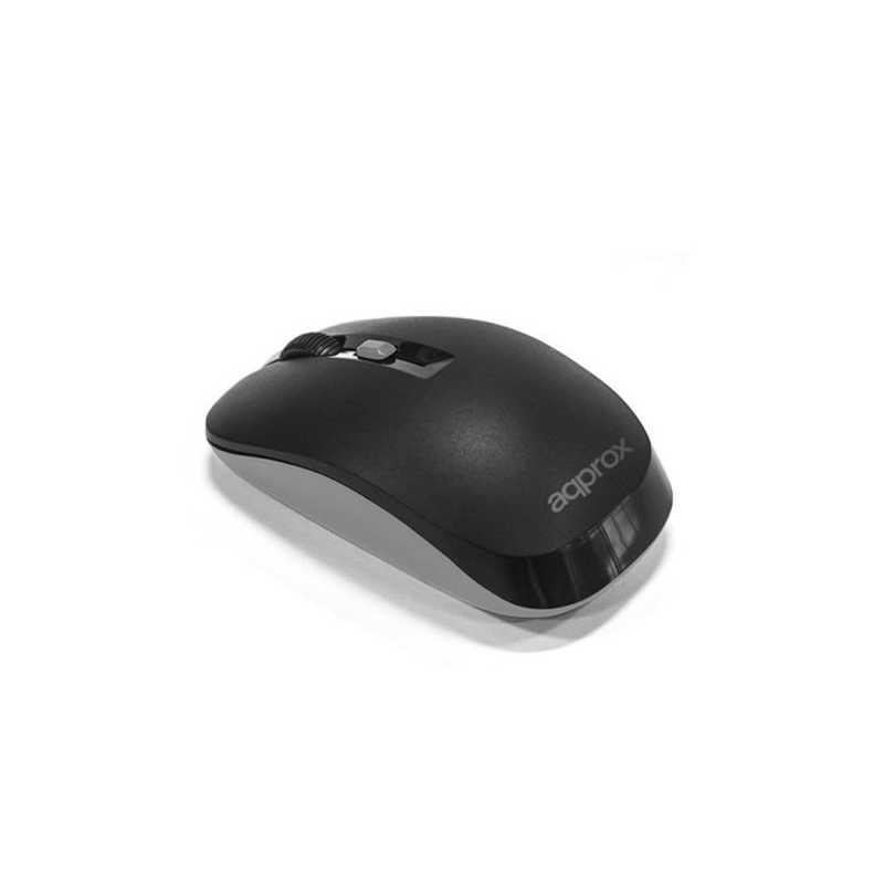 Approx APPXM180X Wireless Optical Mouse, 800-1600 DPI, Nano USB, Black & Grey