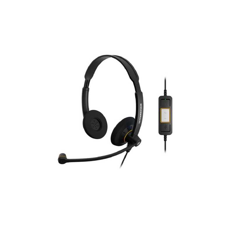 Sennheiser SC 60 USB ML Headset, Noise-canceling Microphone, In-line Controls
