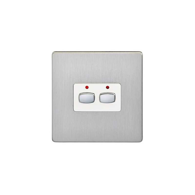 Energenie MiHome  2-Gang Light Switch Brushed Steel MIHO073