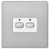 Energenie MiHome  2-Gang Light Switch Brushed Steel MIHO073