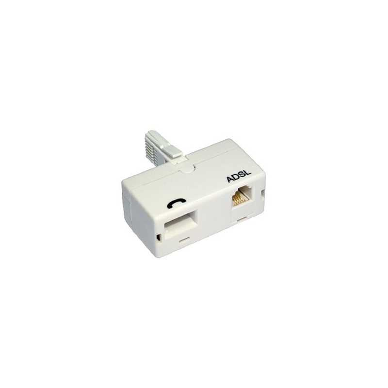 BT (M) to BT (F) and RJ11 (F) White OEM Direct Plug ADSL Micro Filter Adapter
