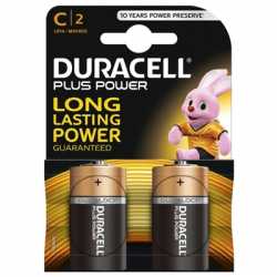 Duracell Plus Power Alkaline Pack of 2 C Batteries