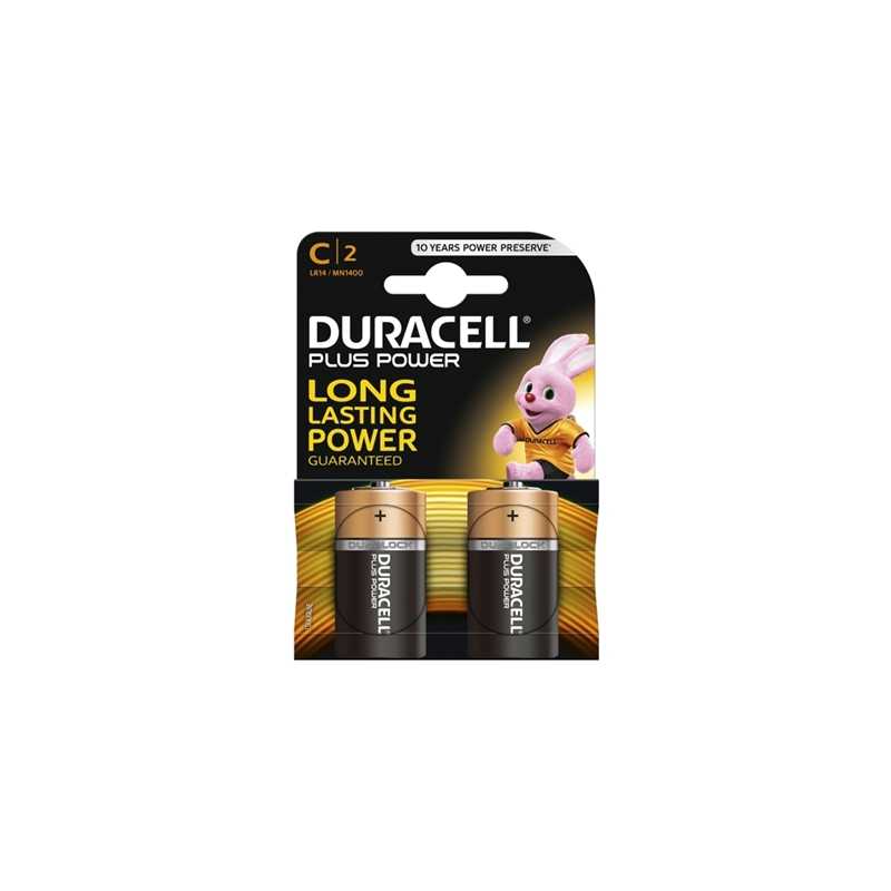 Duracell Plus Power Alkaline Pack of 2 C Batteries