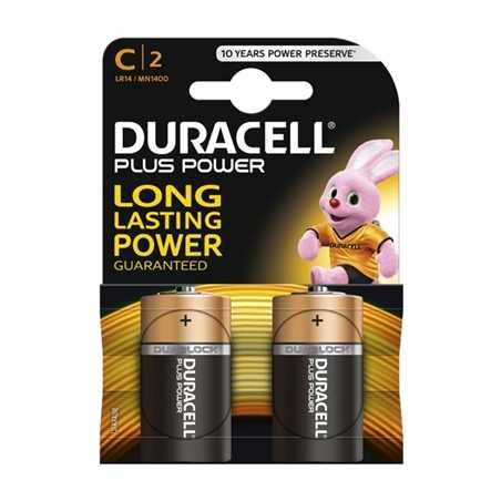 Duracell Plus Power Alkaline Pack of 2 C Batteries