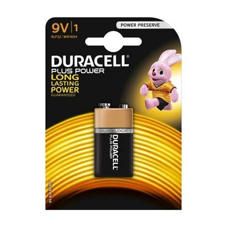 Duracell Plus Power Alkaline Pack of 1 9V Battery