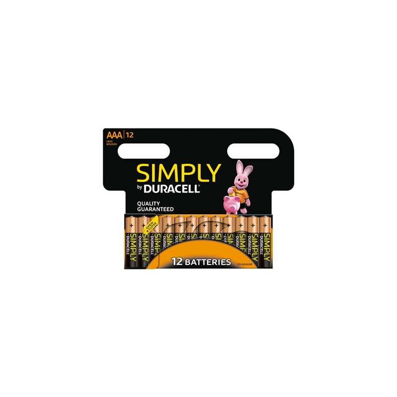 Duracell Simply Alkaline Pack of 12 AAA Batteries