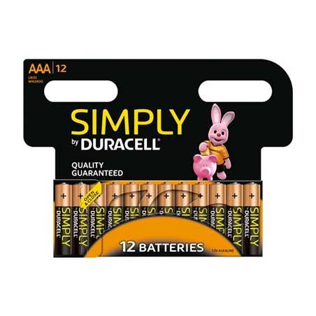 Duracell Simply Alkaline Pack of 12 AAA Batteries