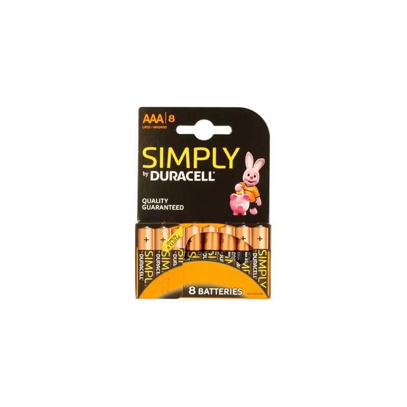 Duracell Simply Alkaline Pack of 8 AAA Batteries