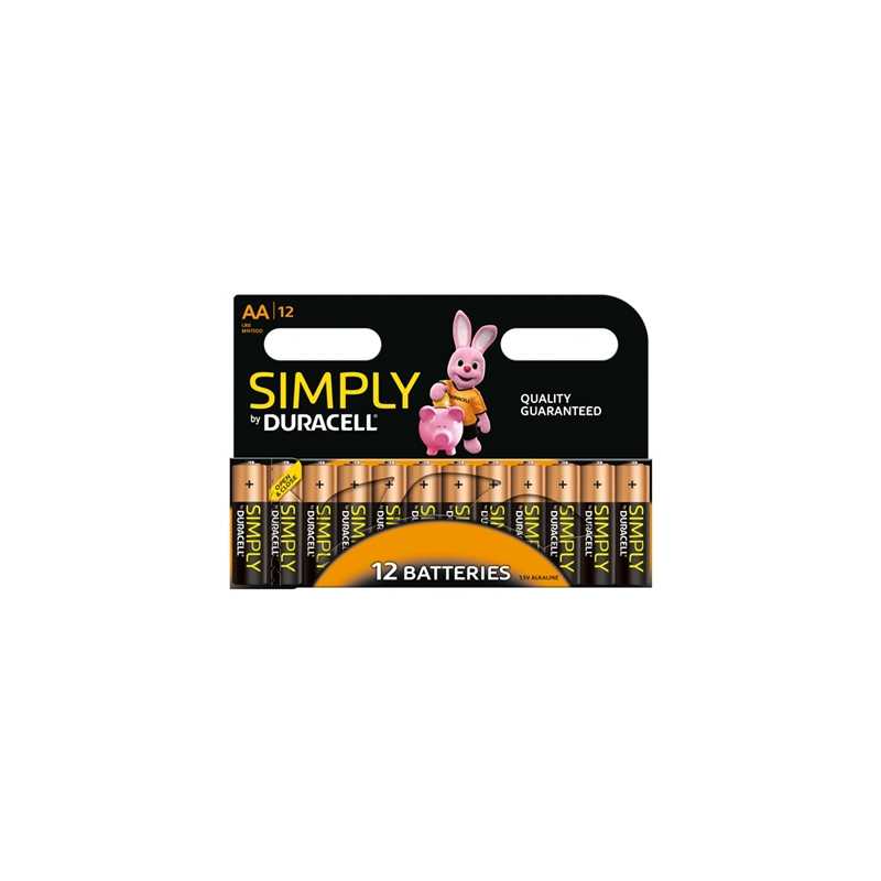 Duracell Simply Alkaline Pack of 12 AA Batteries