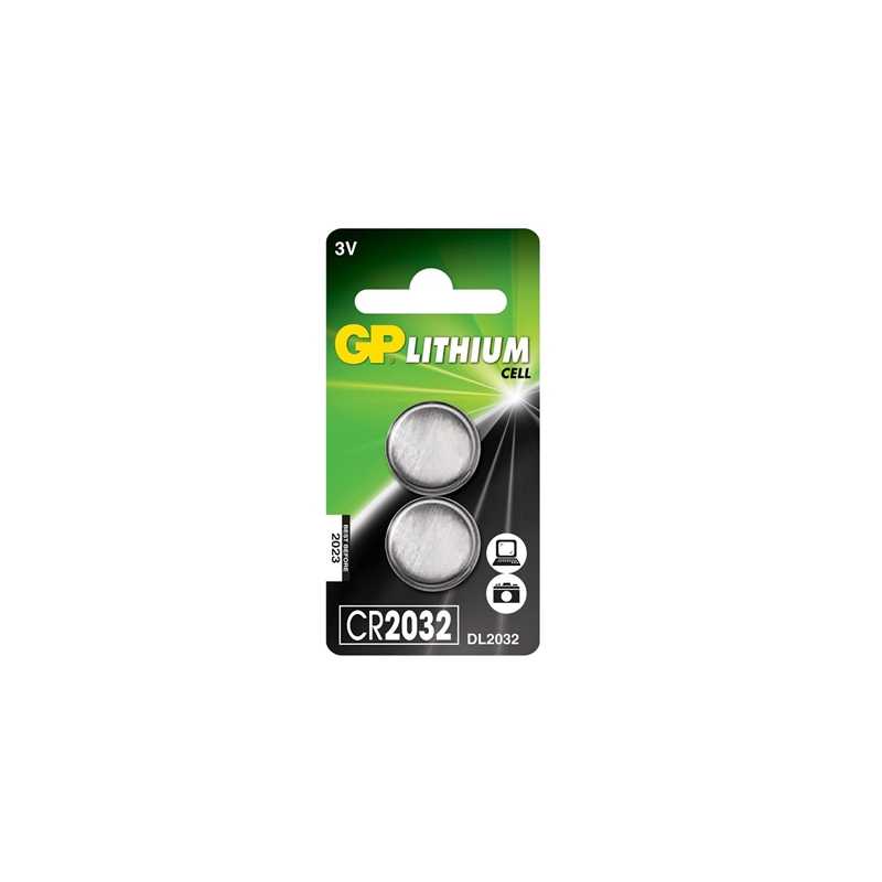 GP Lithium Cell Pack of 2 Coin Cell CR2032 Batteries