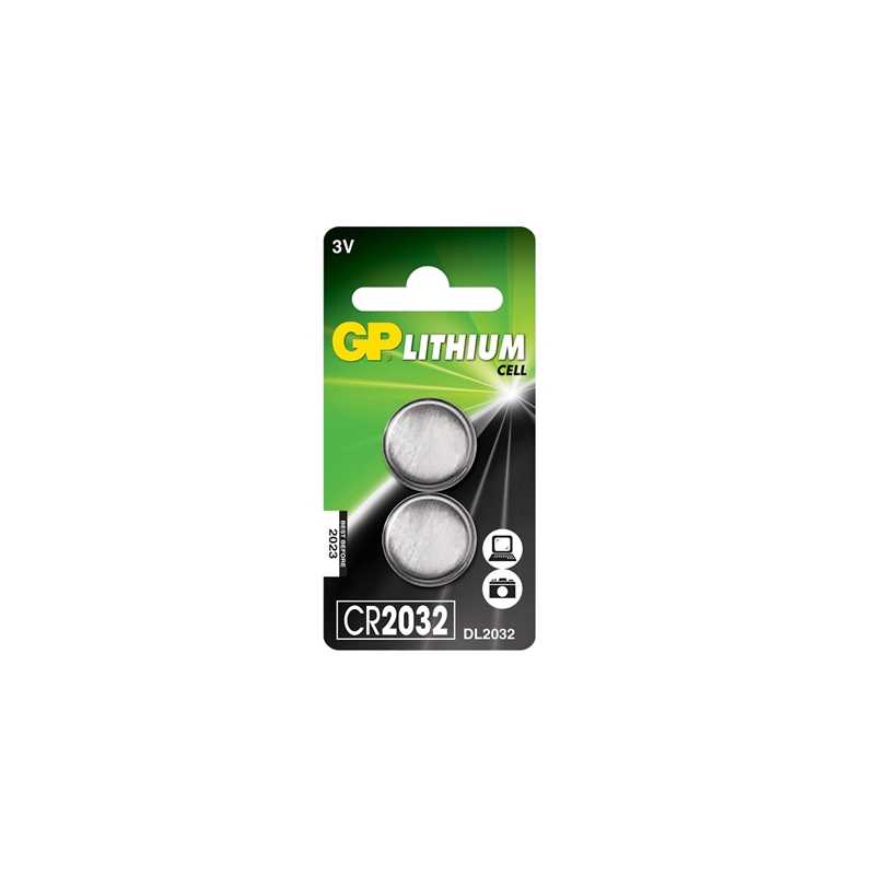 GP Lithium Cell Pack of 2 Coin Cell CR2032 Batteries GP Lithium Cell Pack of 2 Coin Cell CR2032 Batteries