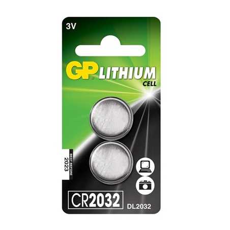 GP Lithium Cell Pack of 2 Coin Cell CR2032 Batteries