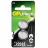 GP Lithium Cell Pack of 2 Coin Cell CR2032 Batteries