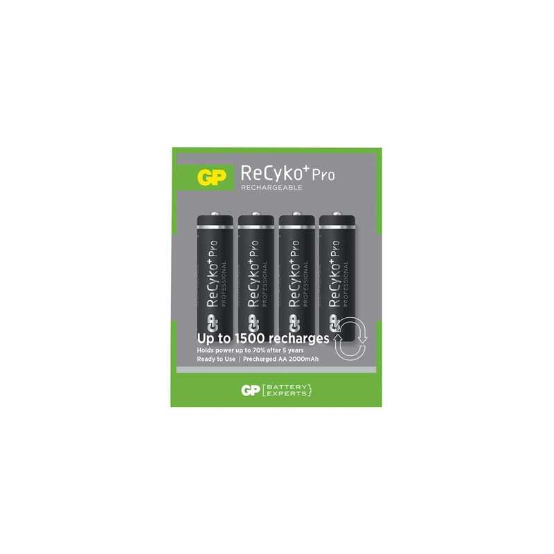 GP ReCyko+ Pro Pack of 4 AA 2000mAh Rechargeable Batteries
