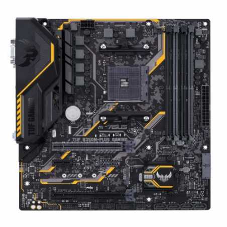 Asus TUF B350M-PLUS, AMD B350, AM4, Micro ATX, 4 DDR4, XFire, VGA, DVI, HDMI, RGB Lighting, 5 Year Warranty