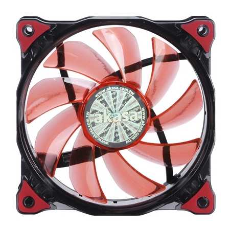 Akasa Vegas 120mm 1200RPM Ultra Quiet Red LED Fan