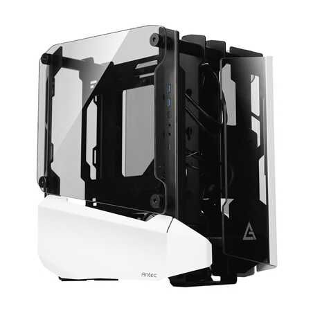 Antec Striker Open-Frame Mini Tower 2 x USB 3.0 / 1 x USB 3.1 Type-C Tempered Glass Side & Front Window Panels White Case