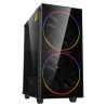 GameMax Black Hole Mid Tower 1 x USB 3.0 / 1 x USB 2.0 Tempered Glass Side Window Panel Black Case with Addressable RGB LED Fans