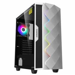 GameMax White Diamond Mid Tower 1 x USB 3.0 / 1 x USB 2.0 Tempered Glass Side Window Panel White Case with Addressable RGB LED L