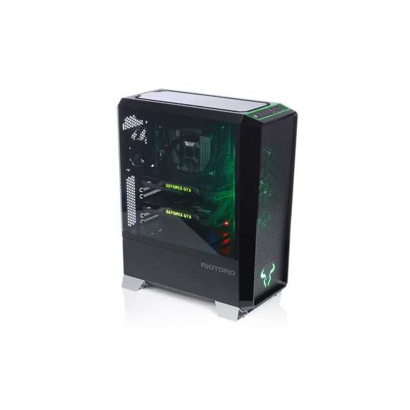 Riotoro CR1280 PRISM RGB Gaming Case with Window, E-ATX, No PSU, 2 x 12cm RGB Fans, 256-Colour RGB Controller