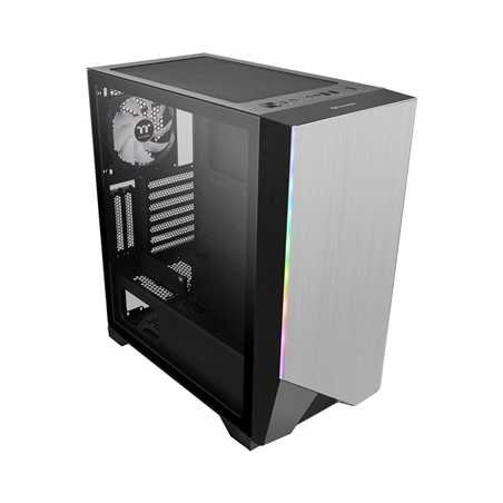 Thermaltake H550 TG ARGB Mid Tower 1 x USB 3.0 / 2 x USB 2.0 Tempered Glass Side Window Panel Silver Case with Addressable RGB L