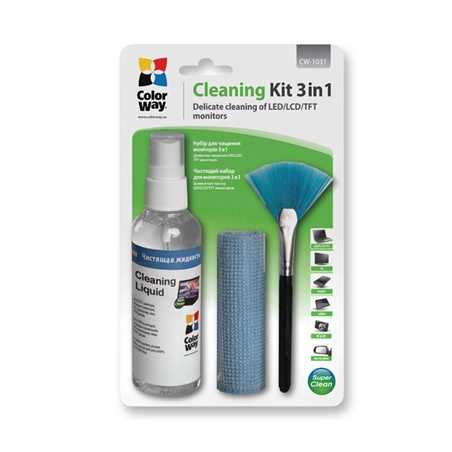 Colorway Multipurpose 3 in 1 Cleaner Set with Microfiber Cloth for Screen and Monitor