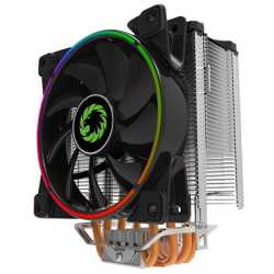 GameMax Gamma 500 Universal Socket 120mm PWM 1800RPM Addressable RGB LED Fan CPU Cooler with Wired Addressable RGB Controller