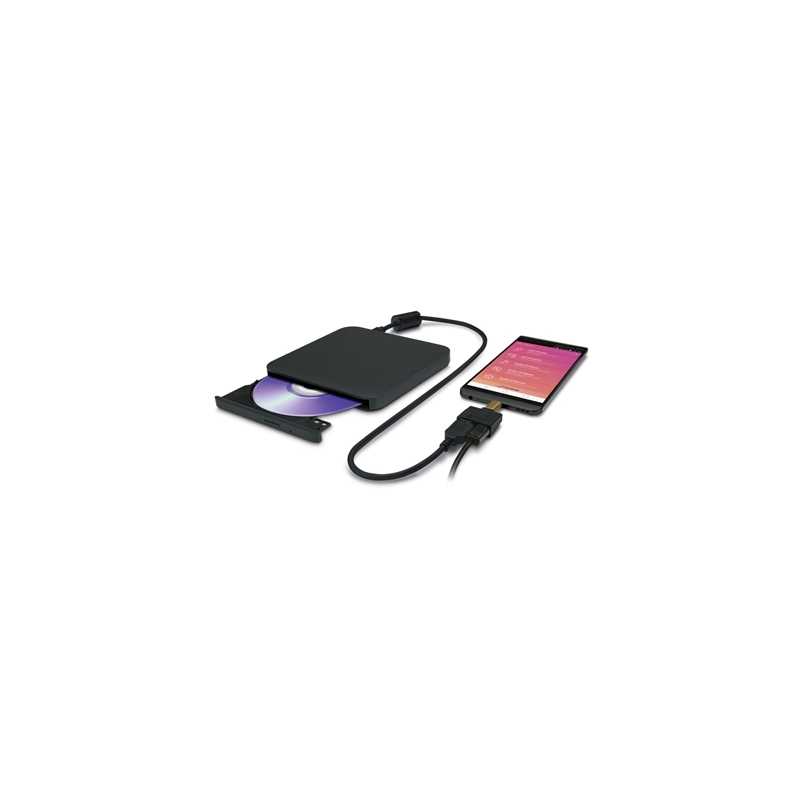 Hitachi-LG GP95NB70.AHLE10B Black Ultra Slim Portable DVD Writer with Android Support Hitachi-LG GP95NB70.AHLE10B Black Ultra Slim Portable DVD Writer with Android Support