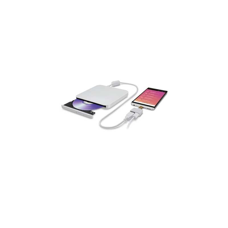 Hitachi-LG GP95NW70.AHLE10B White Ultra Slim Portable DVD Writer with Android Support Hitachi-LG GP95NW70.AHLE10B White Ultra Slim Portable DVD Writer with Android Support